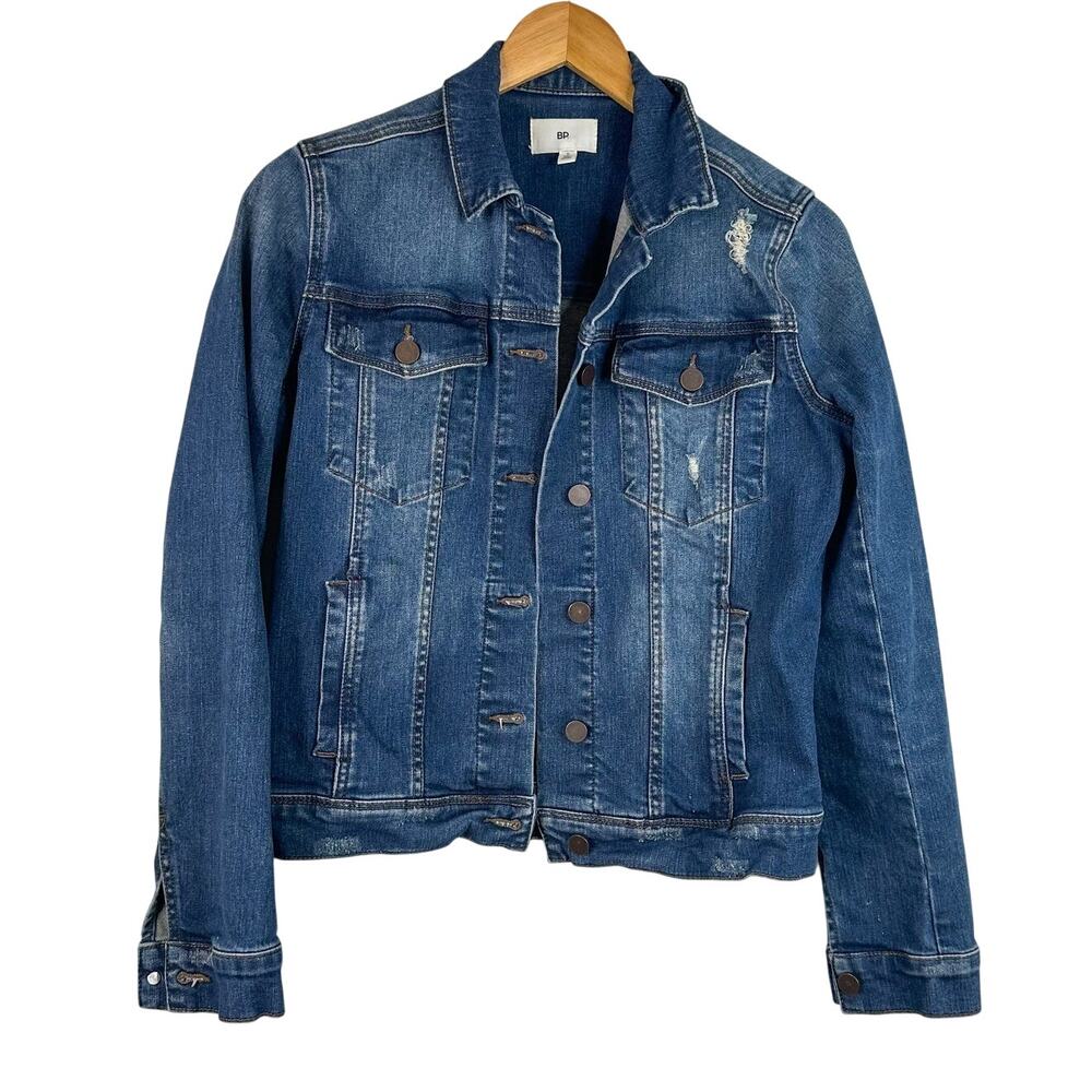 BP Distressed Medium Wash Denim Jean Jacket
